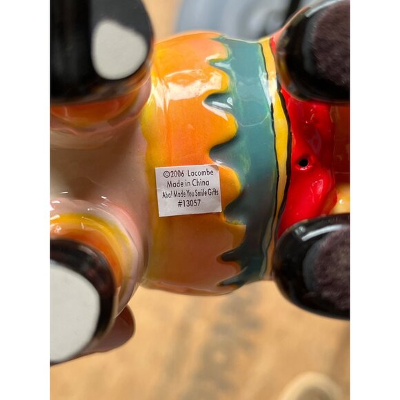 Whimsiclay Margarita Ceramic Kitty Cat Statue Figurine Colorful Festive Flowers - Picture 8 of 10